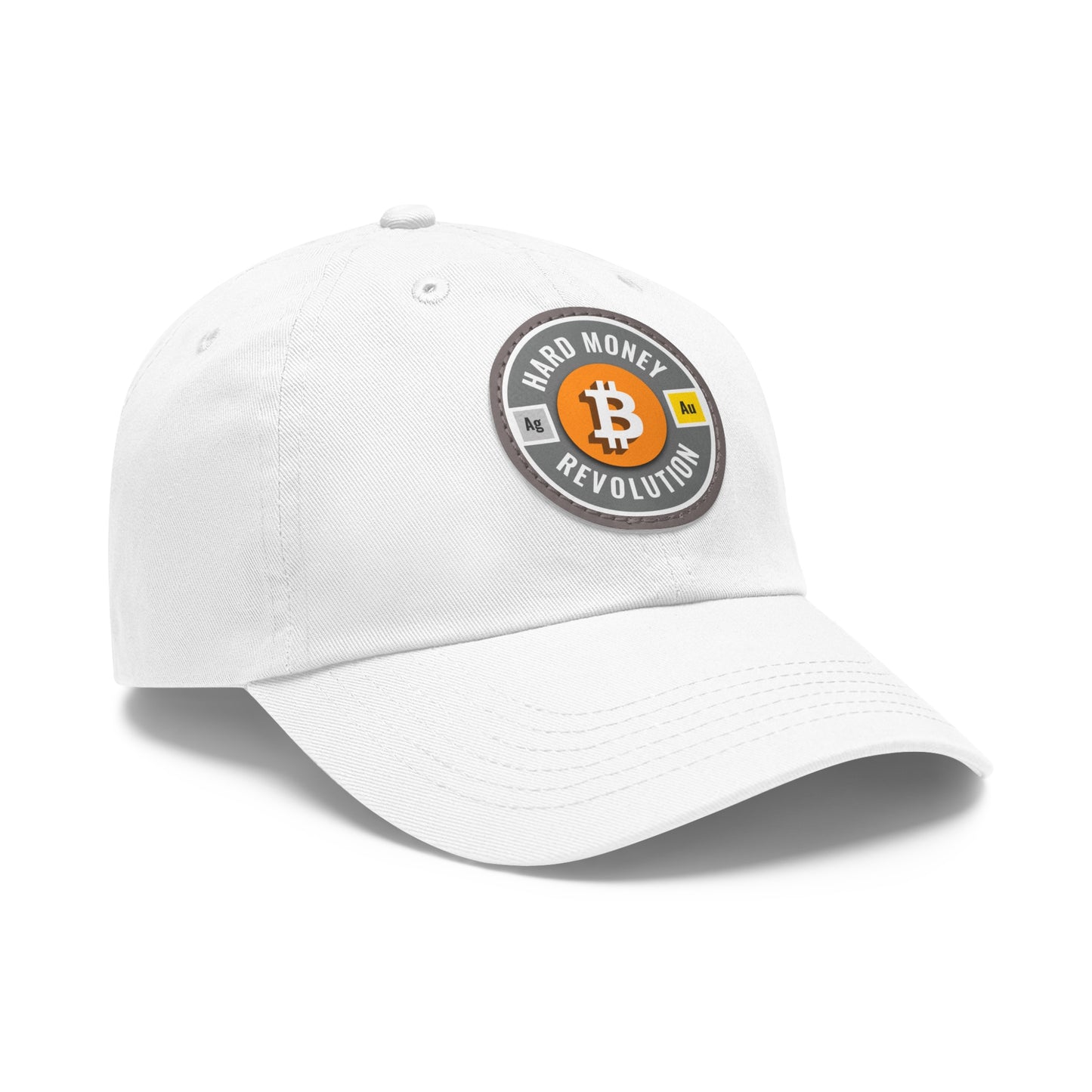 Hard Money Revolution - Grey Leather Patch Cap