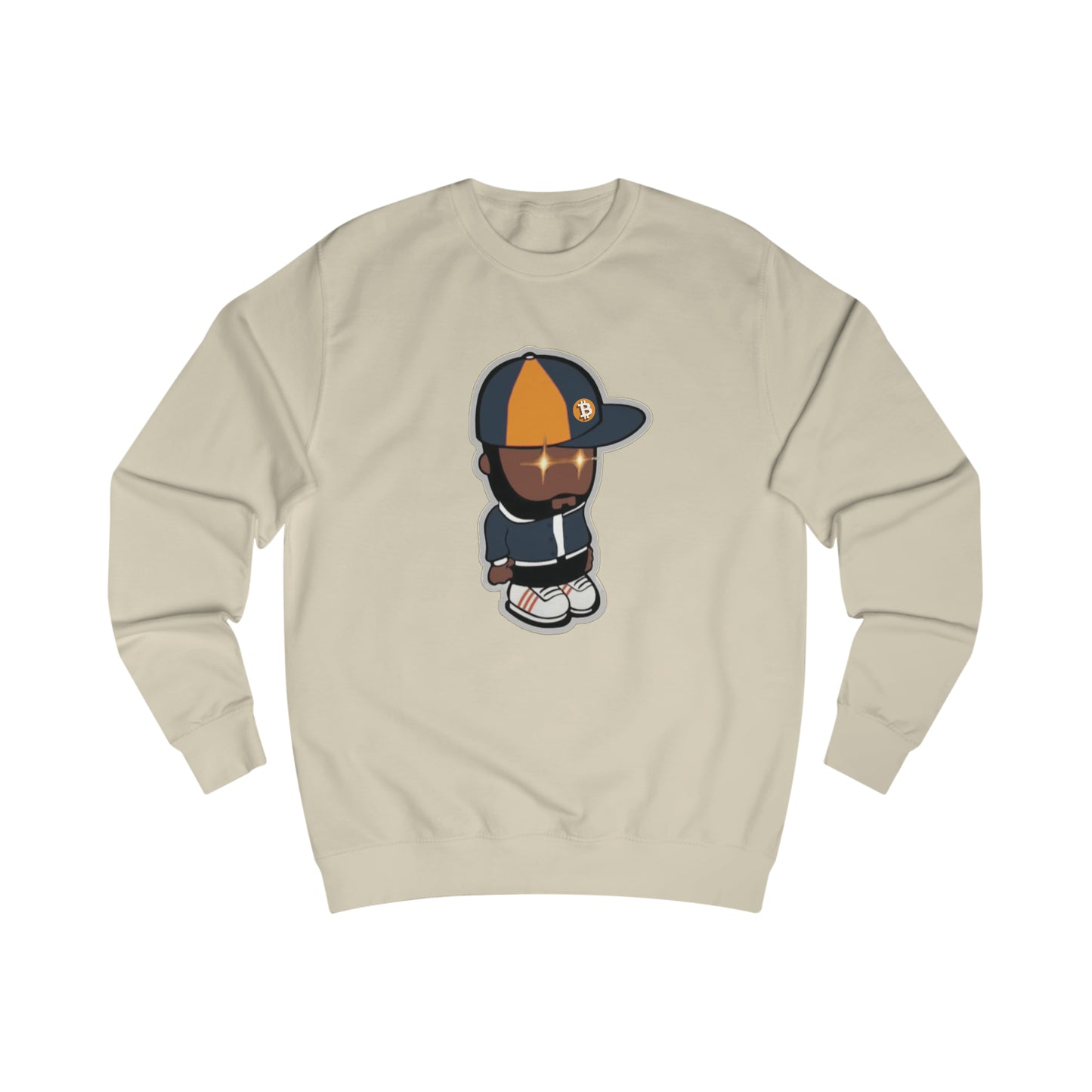 Hip Hop Laser Eyes Fitted Crewneck Sweatshirt