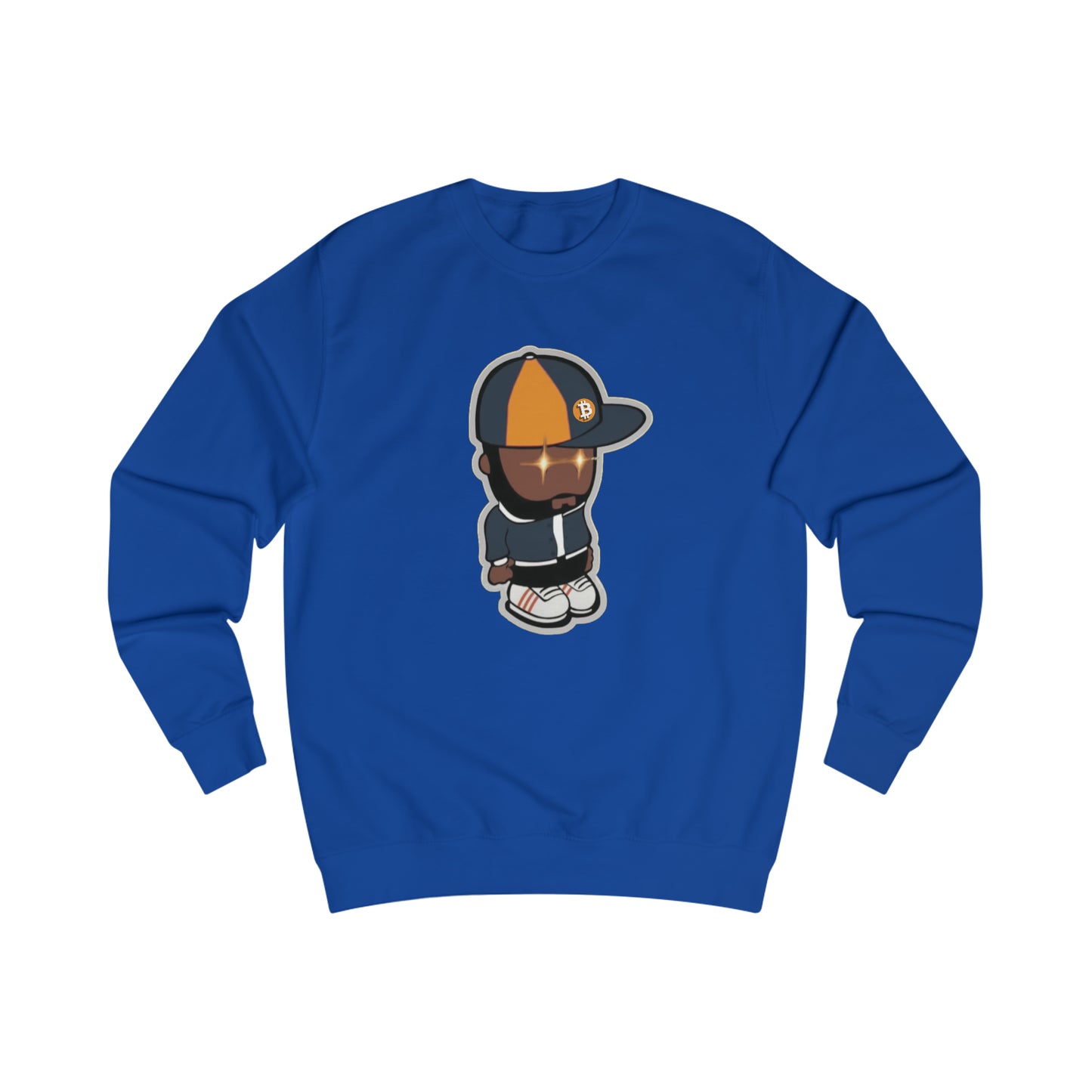 Hip Hop Laser Eyes Fitted Crewneck Sweatshirt