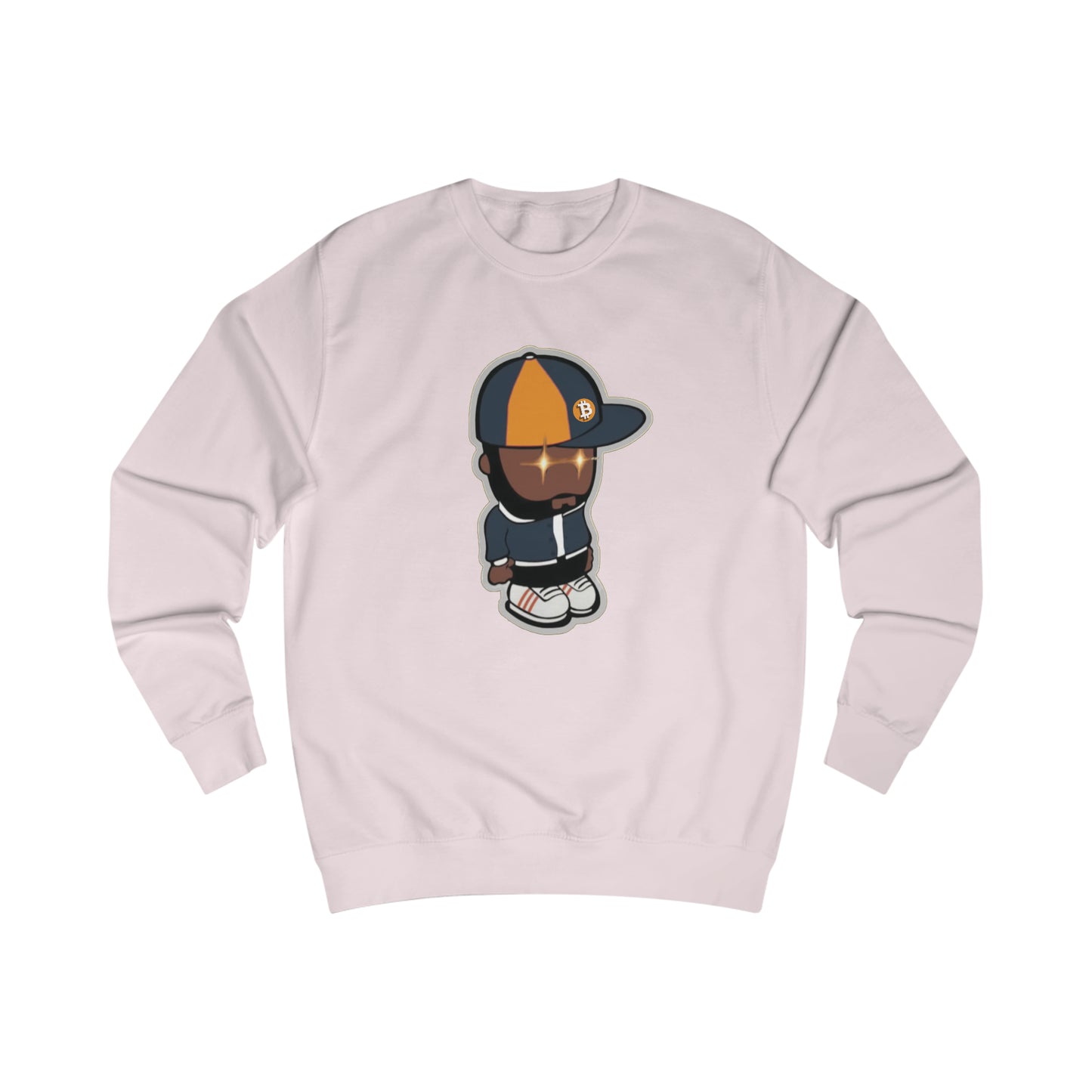 Hip Hop Laser Eyes Fitted Crewneck Sweatshirt
