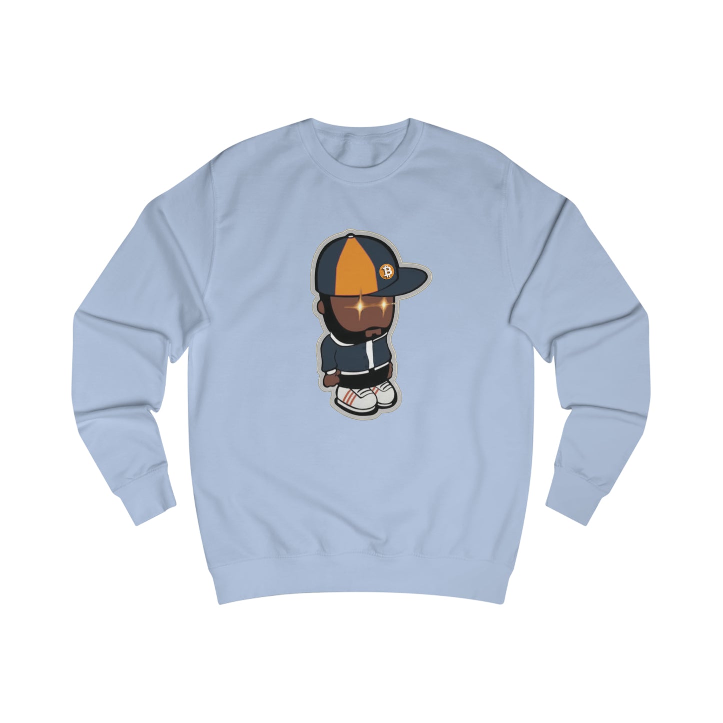 Hip Hop Laser Eyes Fitted Crewneck Sweatshirt