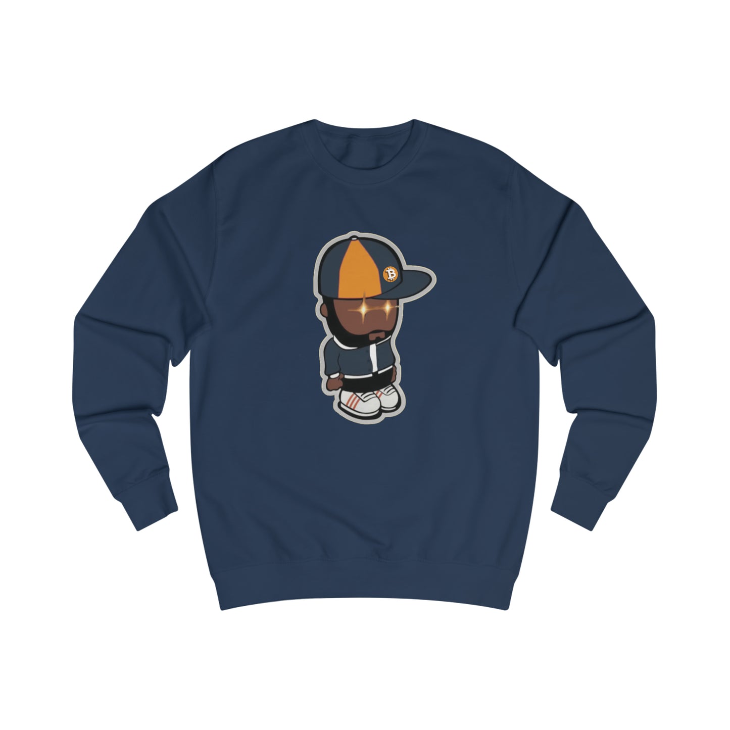 Hip Hop Laser Eyes Fitted Crewneck Sweatshirt