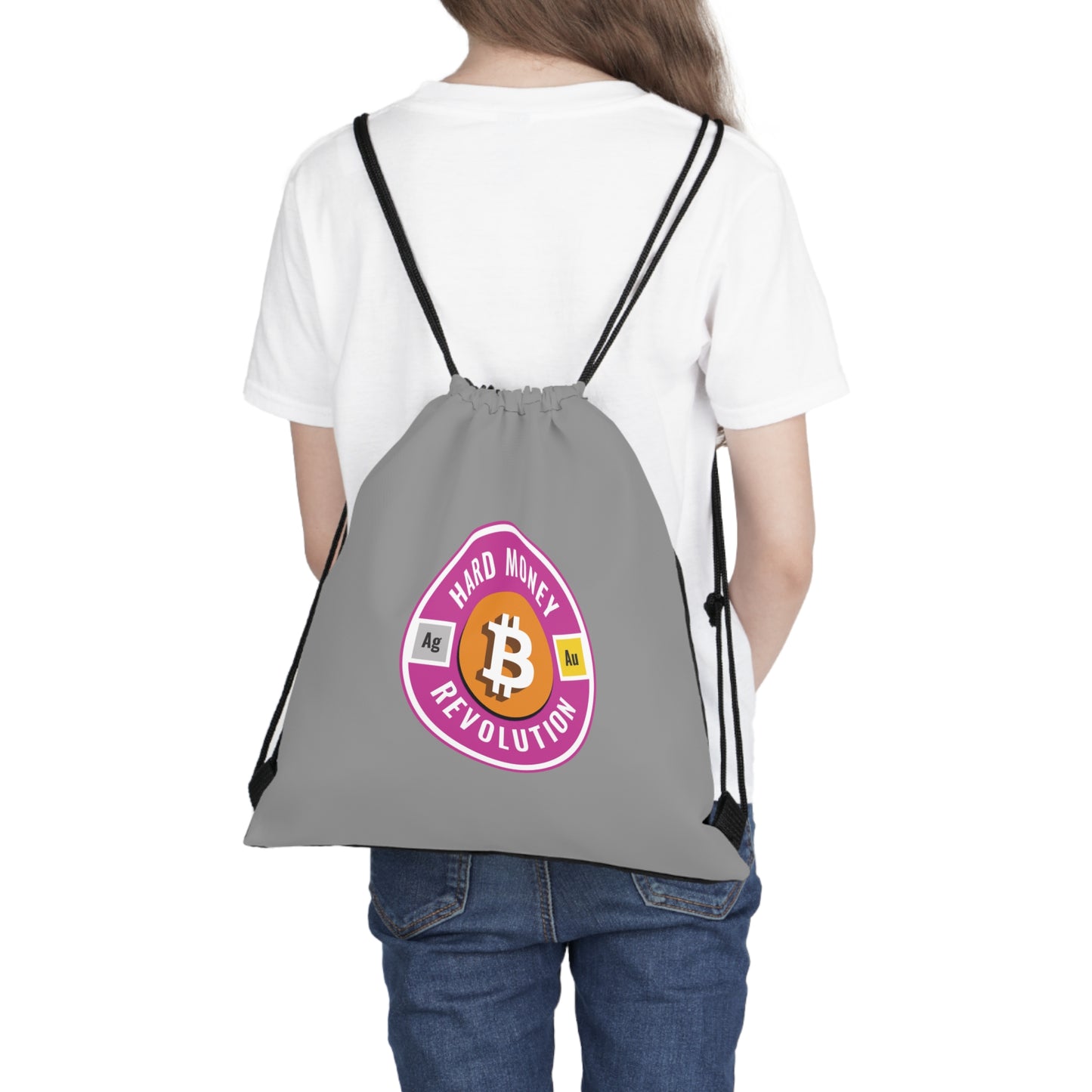 Hard Money Revolution Pink - Outdoor Drawstring Bag