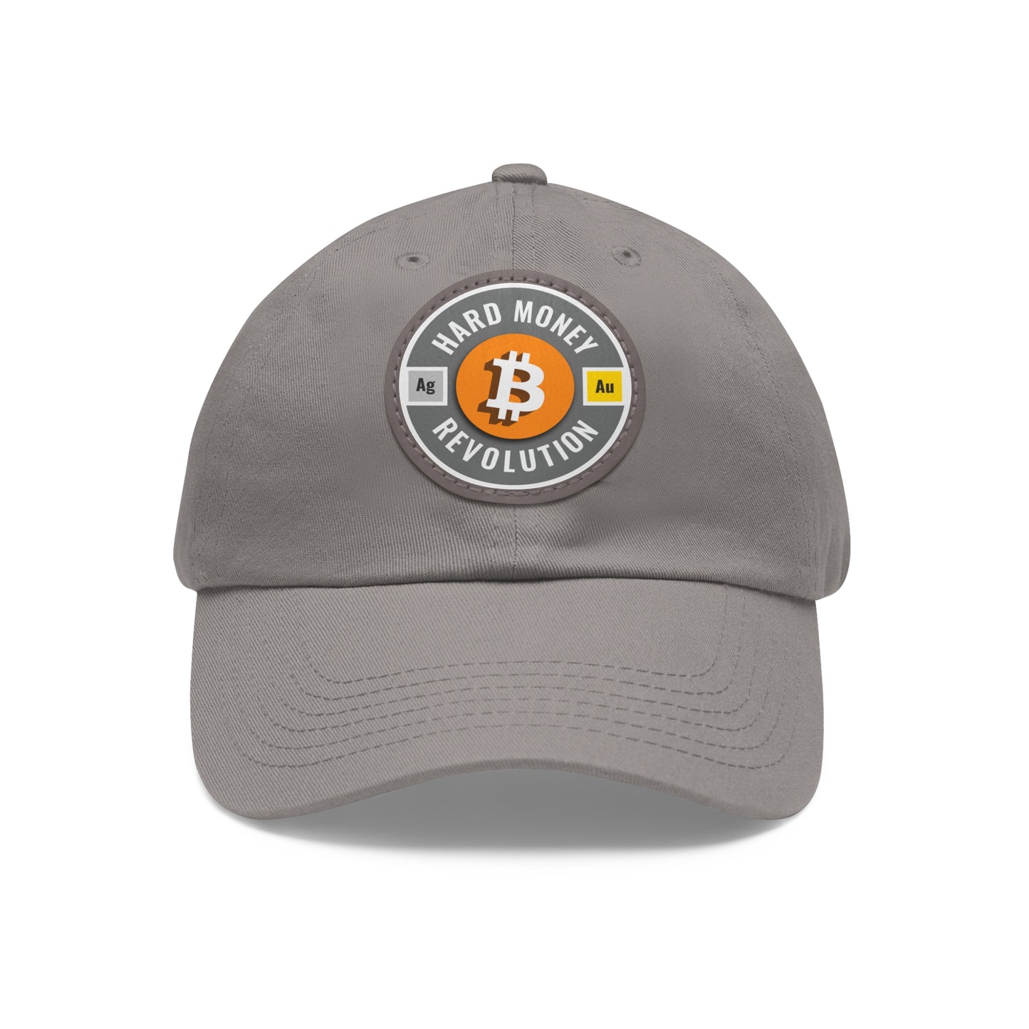 Hard Money Revolution - Grey Leather Patch Cap