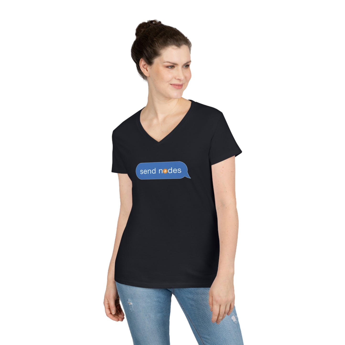Send Nodes - Ladies' V-Neck T-Shirt