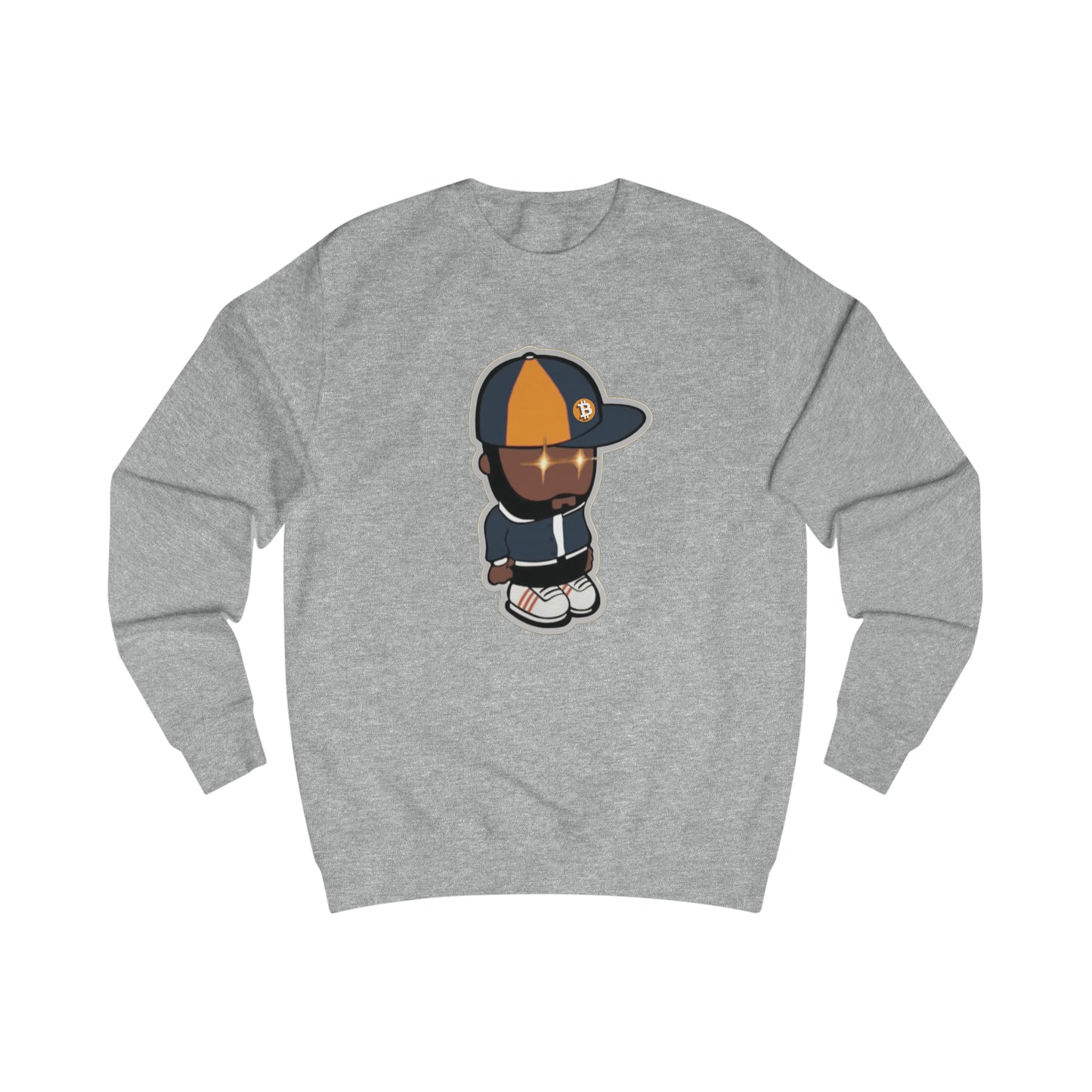 Hip Hop Laser Eyes Fitted Crewneck Sweatshirt