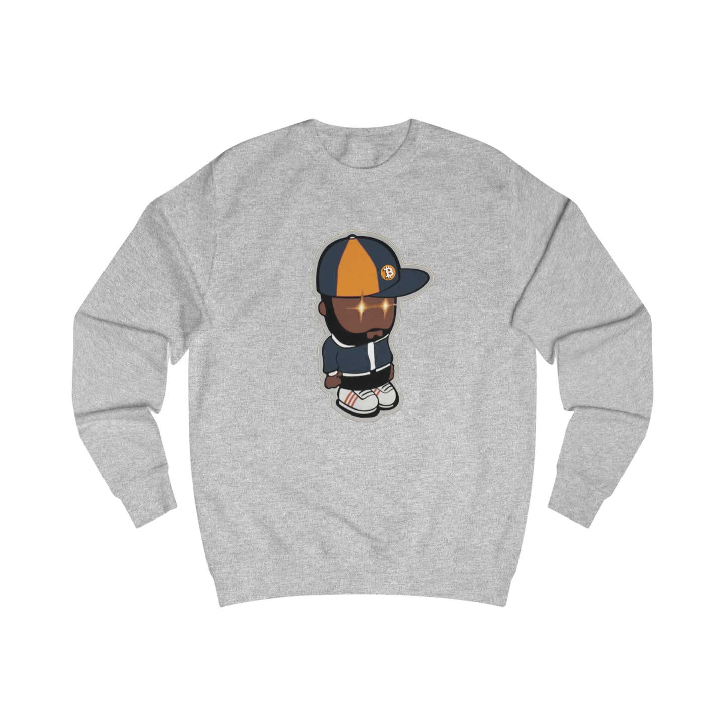 Hip Hop Laser Eyes Fitted Crewneck Sweatshirt