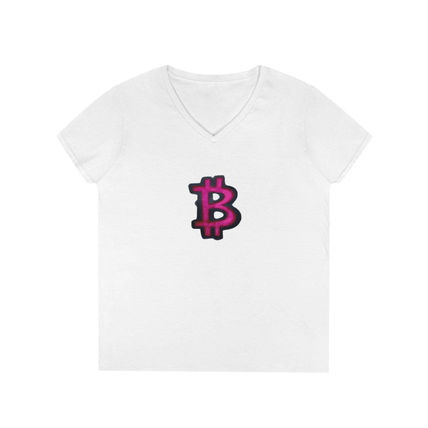 Pink Graffiti B - Ladies' V-Neck T-Shirt