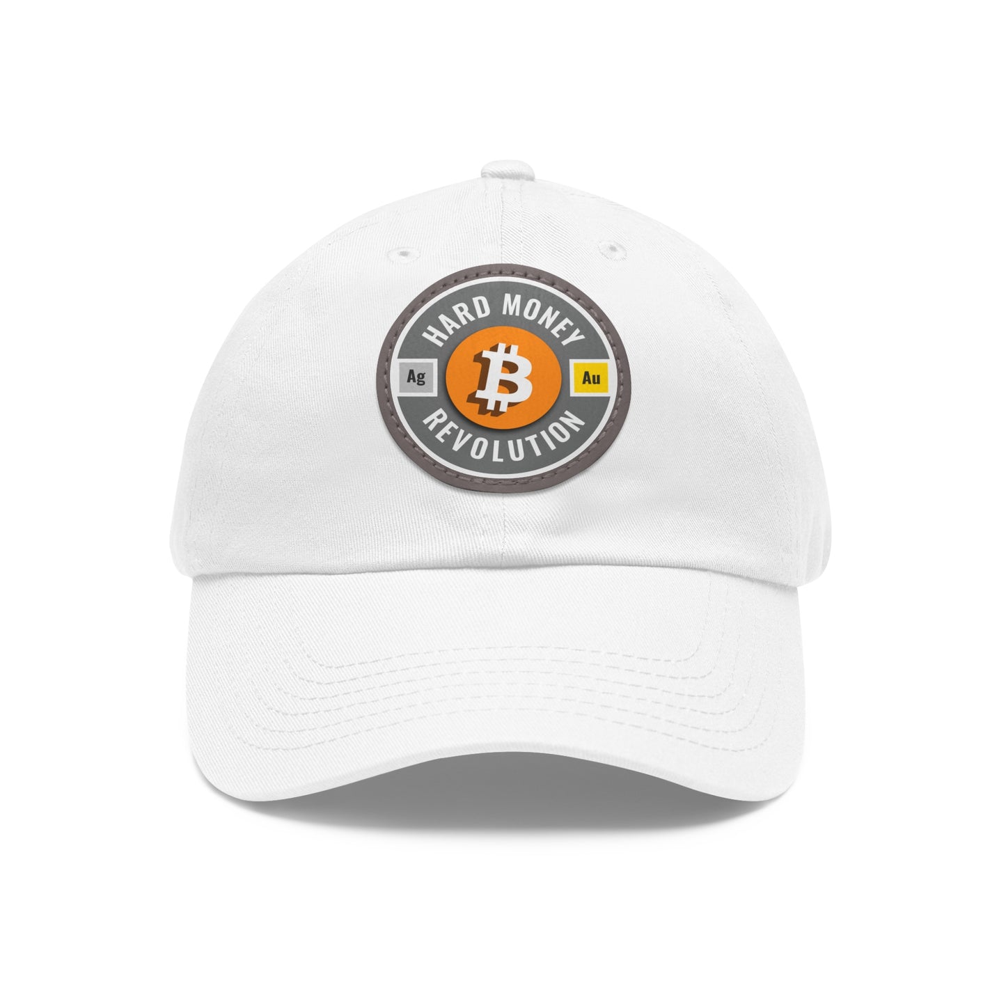 Hard Money Revolution - Grey Leather Patch Cap
