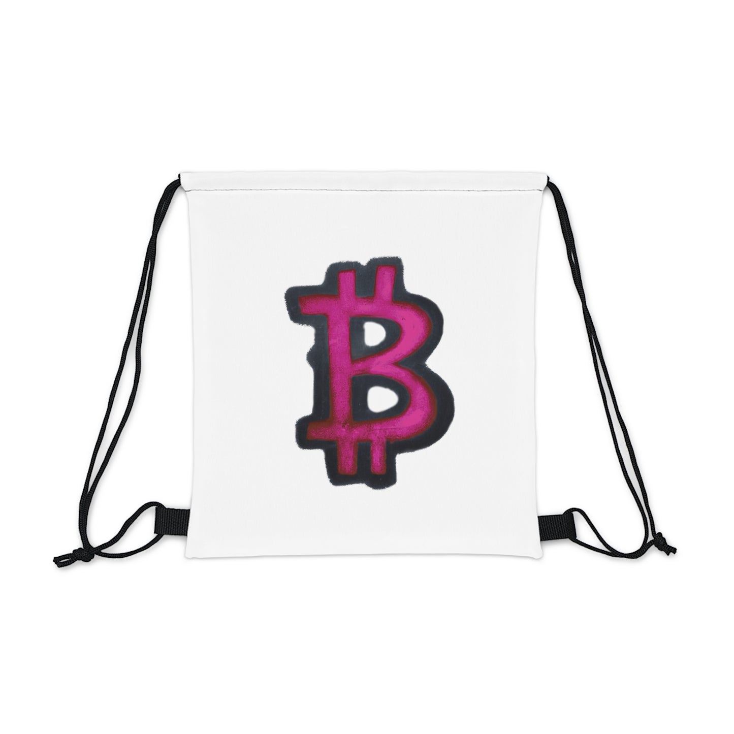 Graffiti Bitcoin Pink - Outdoor Drawstring Bag