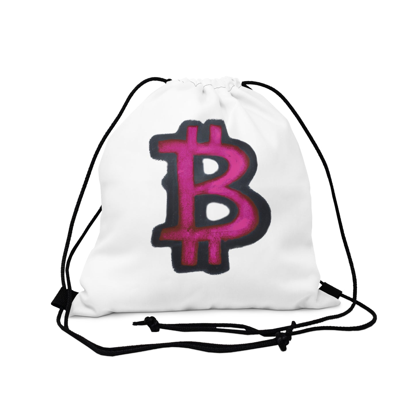 Graffiti Bitcoin Pink - Outdoor Drawstring Bag