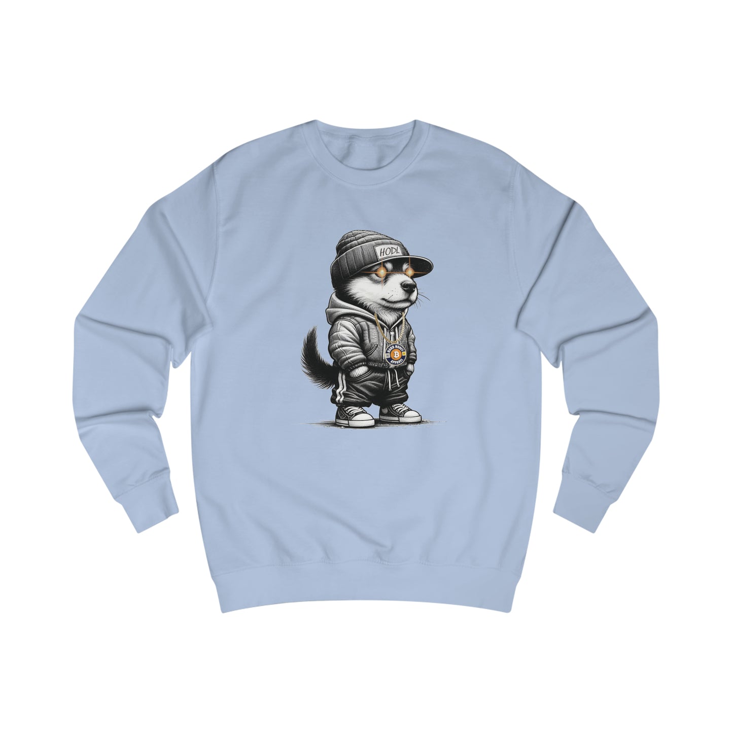 Hard HODL Dog - Fitted Crewneck Sweatshirt