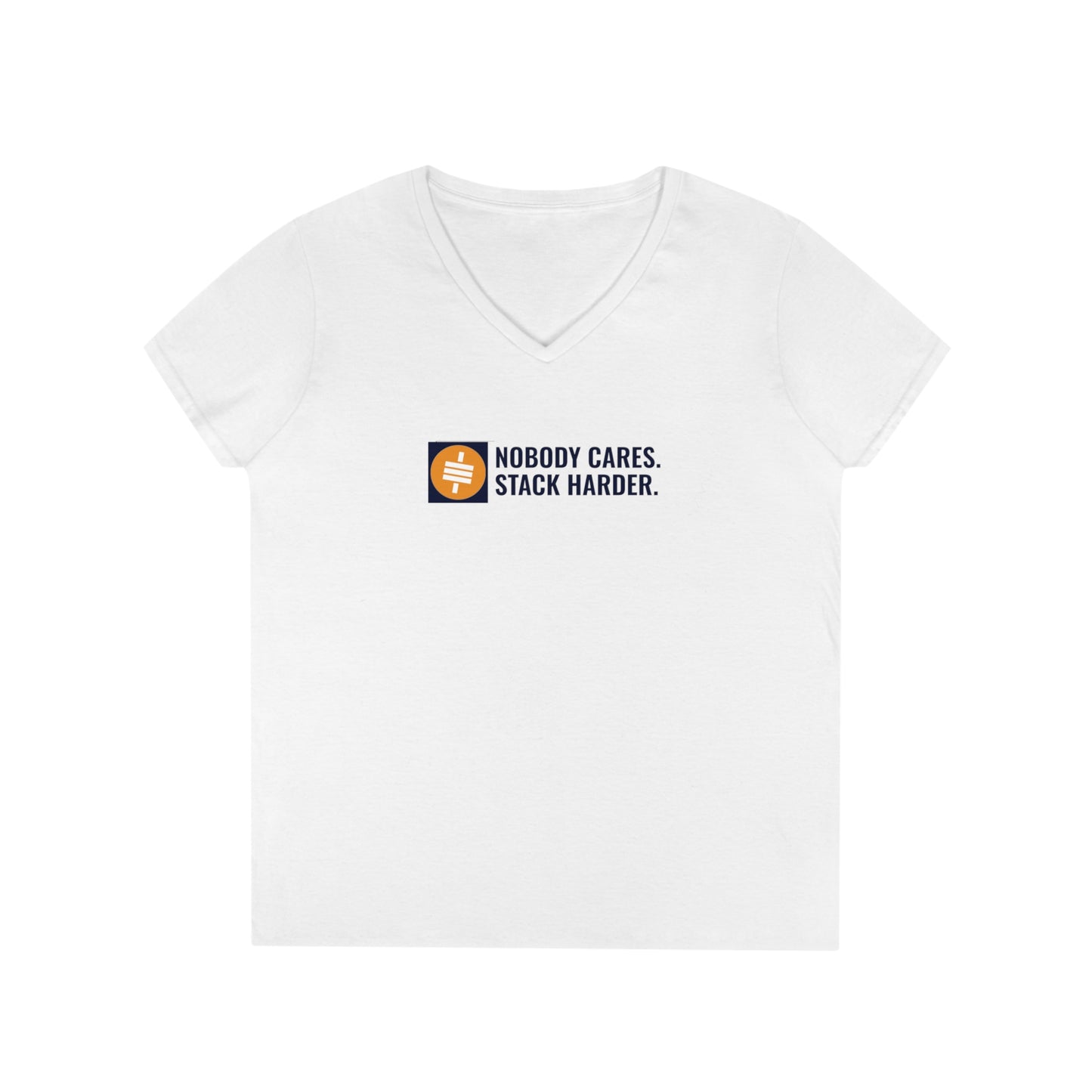 Stack Harder - Ladies' V-Neck T-Shirt