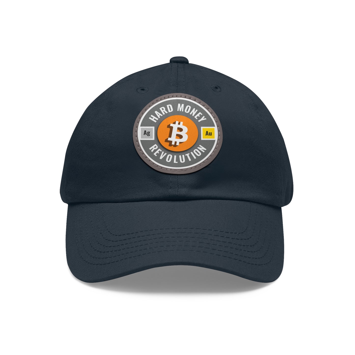 Hard Money Revolution - Grey Leather Patch Cap