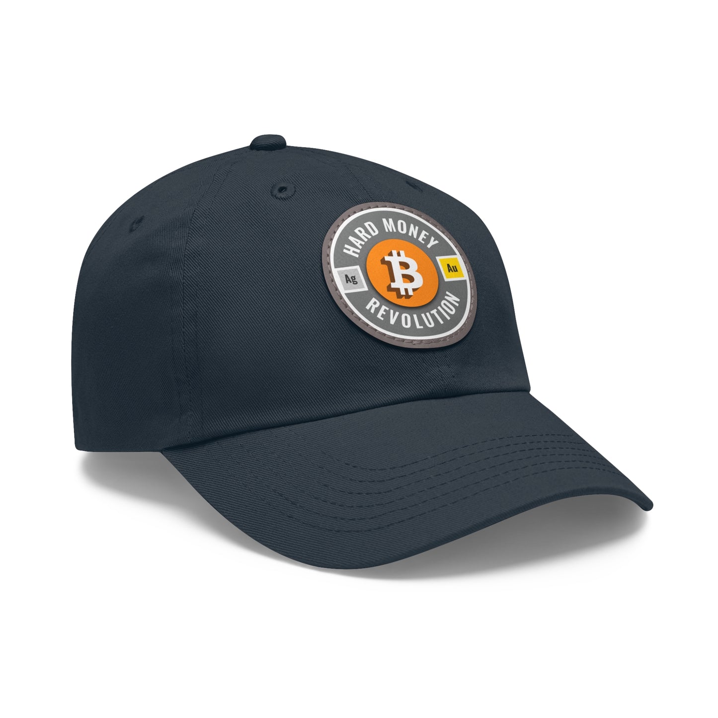 Hard Money Revolution - Grey Leather Patch Cap
