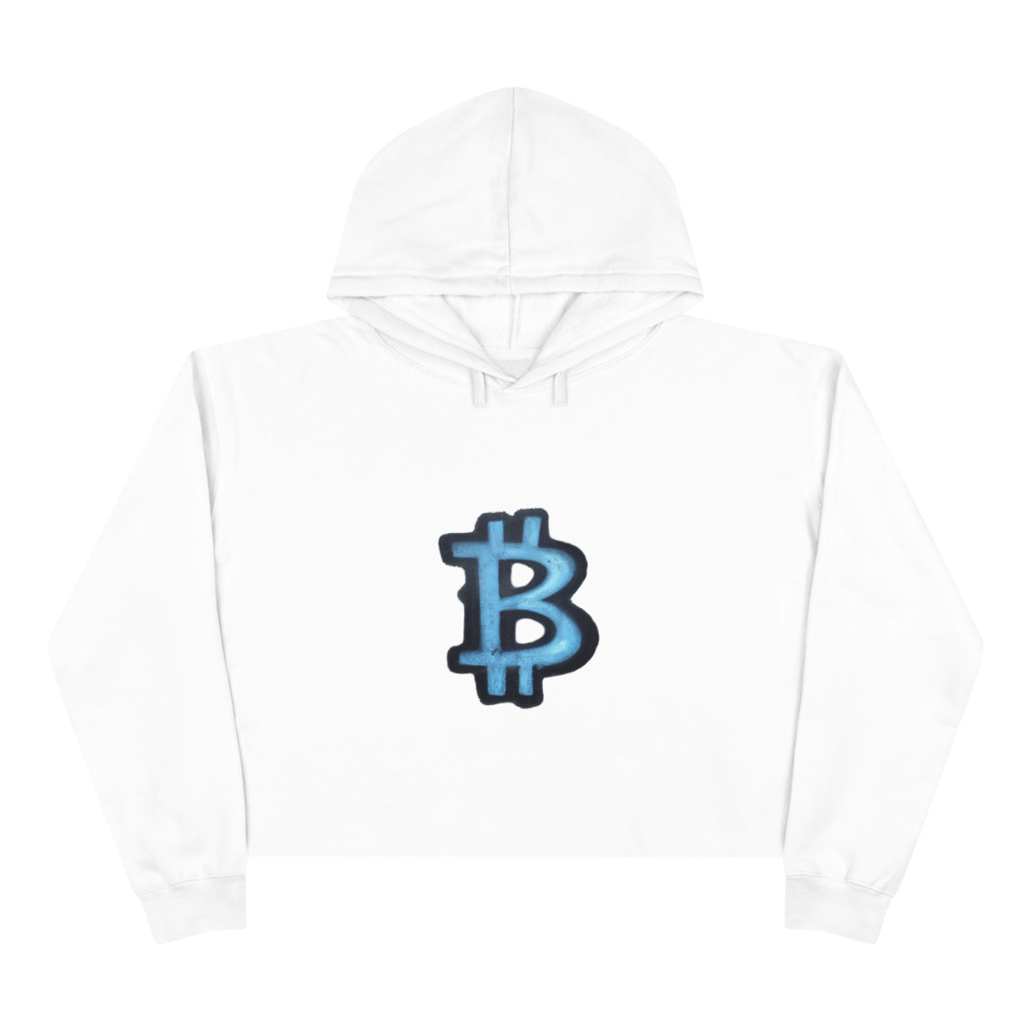 Blue Graffiti B - Crop Hoodie