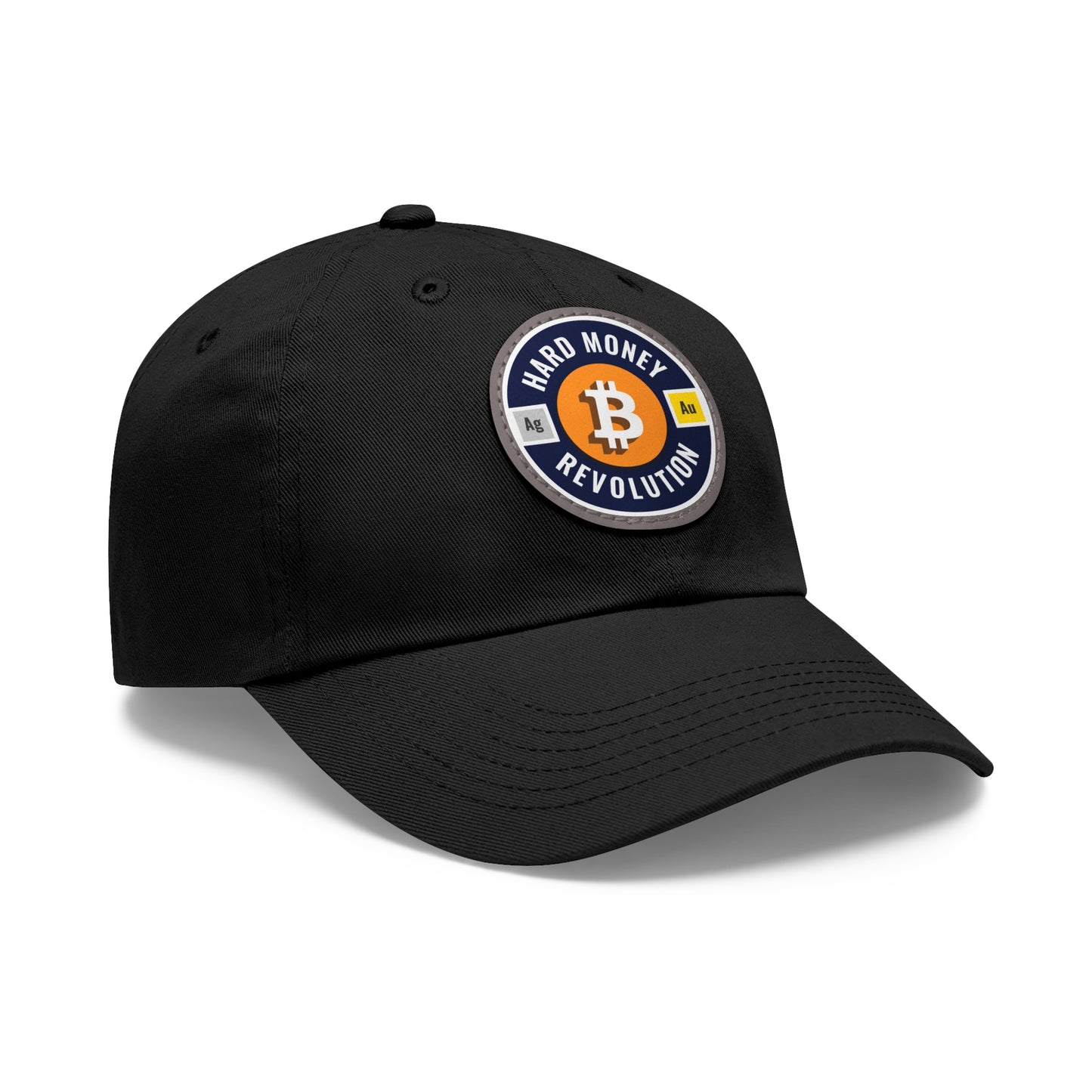 Hard Money Revolution - Navy Leather Patch Cap