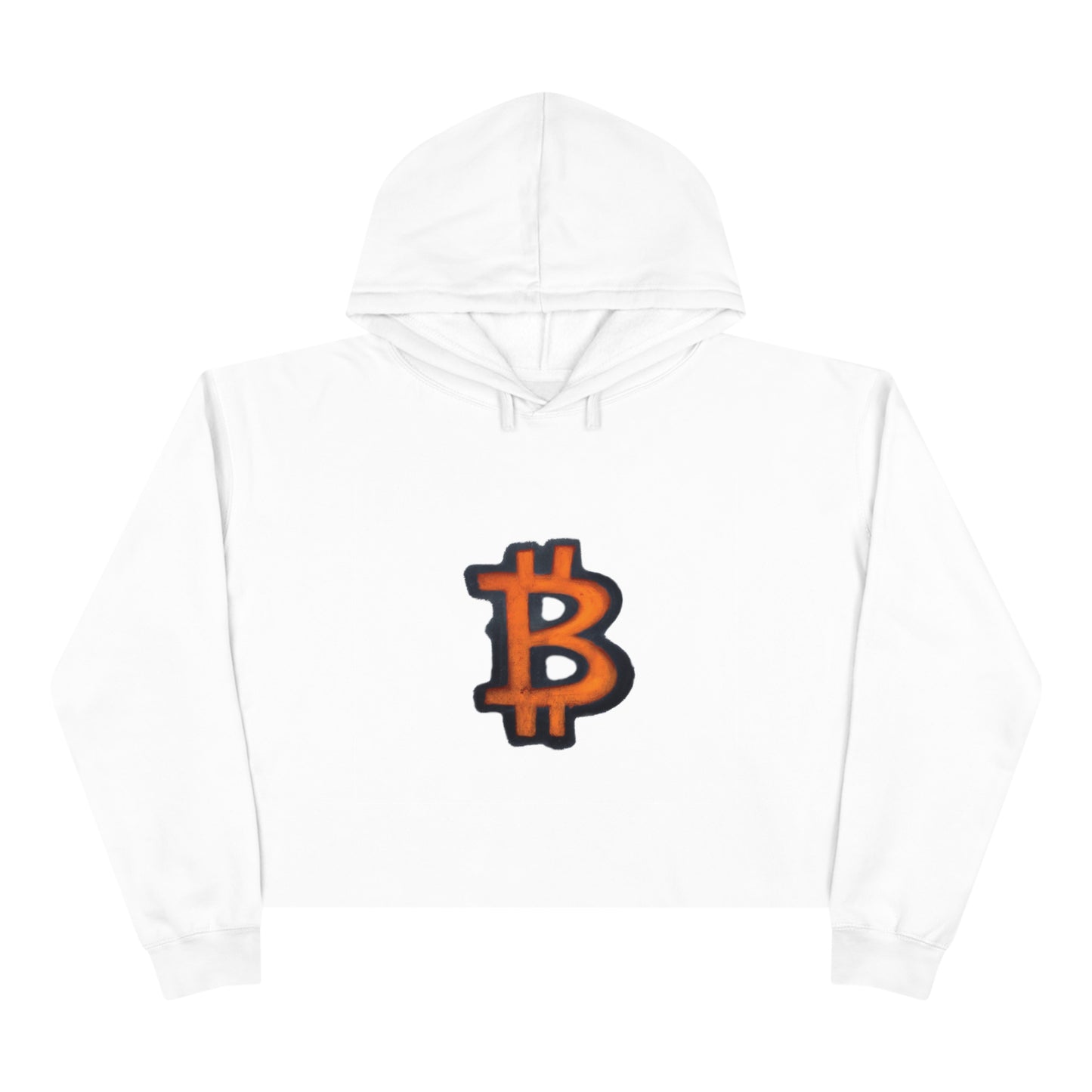 Orange Graffiti B - Crop Hoodie