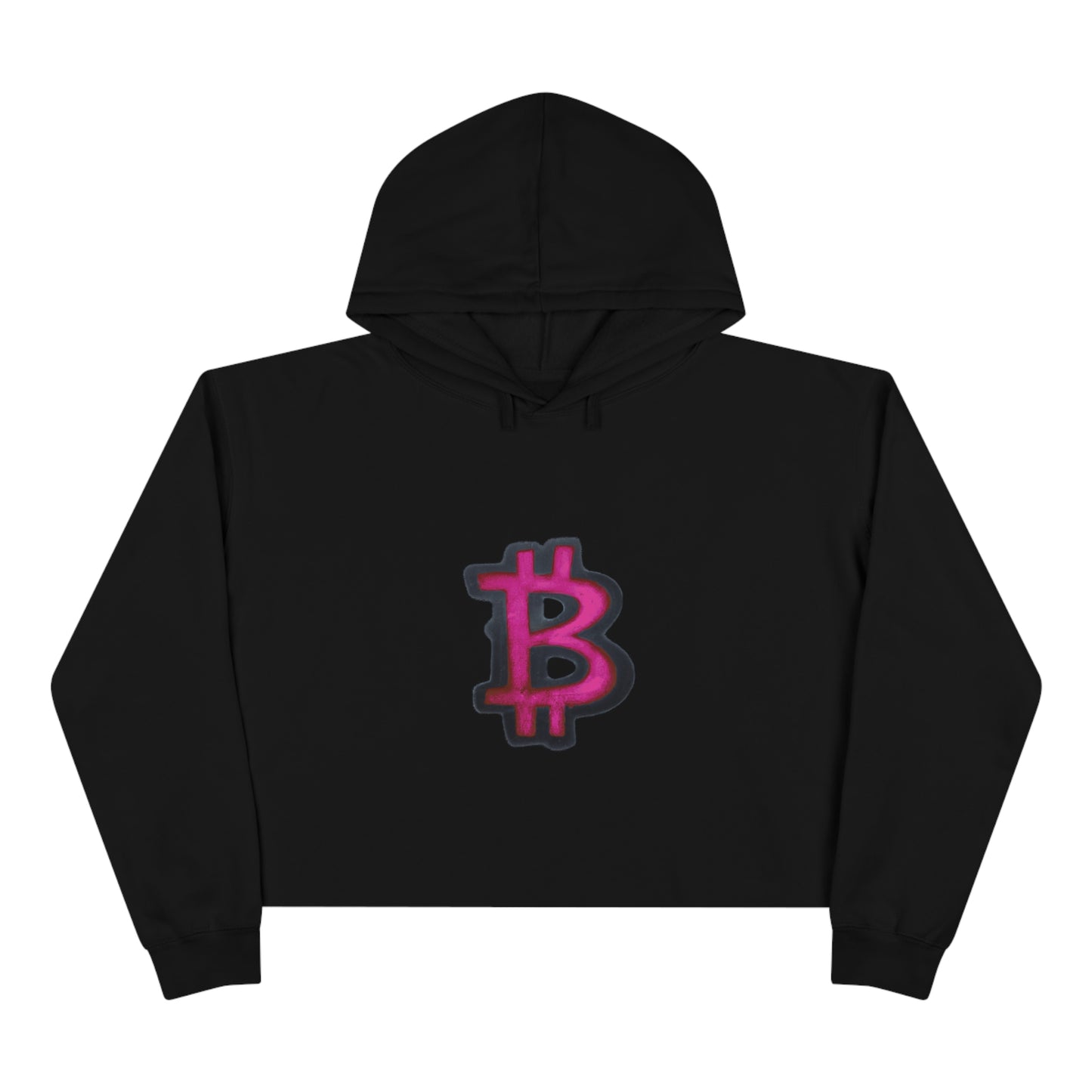 Pink Graffiti B - Crop Hoodie