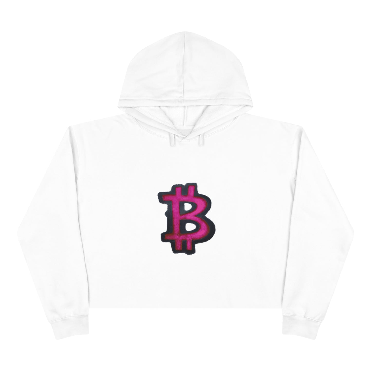 Pink Graffiti B - Crop Hoodie