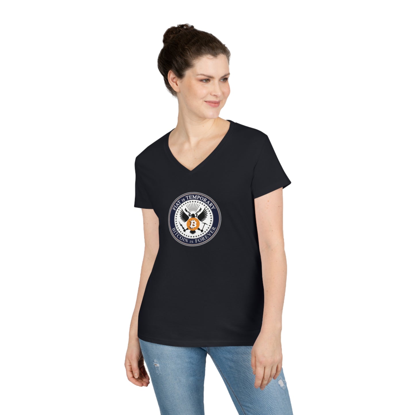 Bitcoin is Forever - Ladies' V-Neck T-Shirt