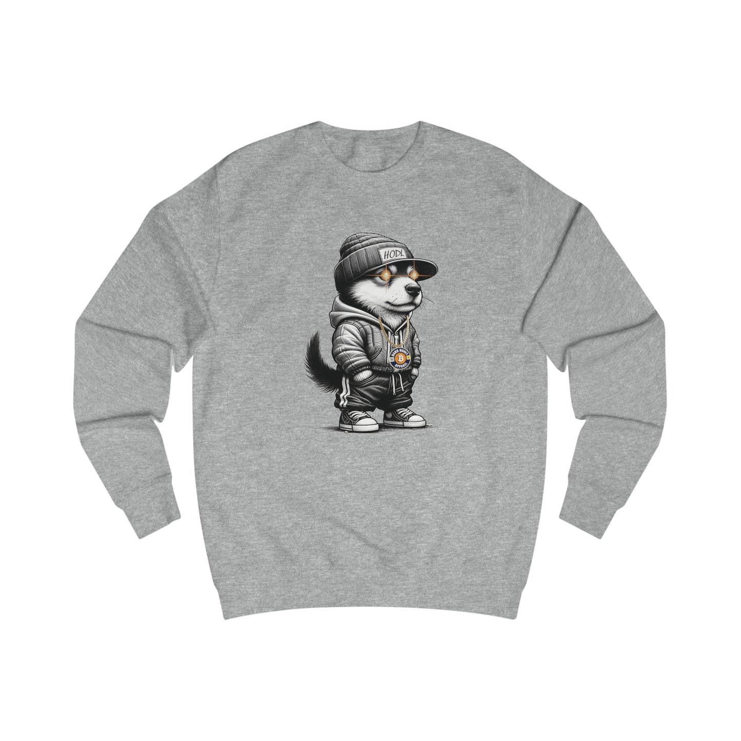 Hard HODL Dog - Fitted Crewneck Sweatshirt