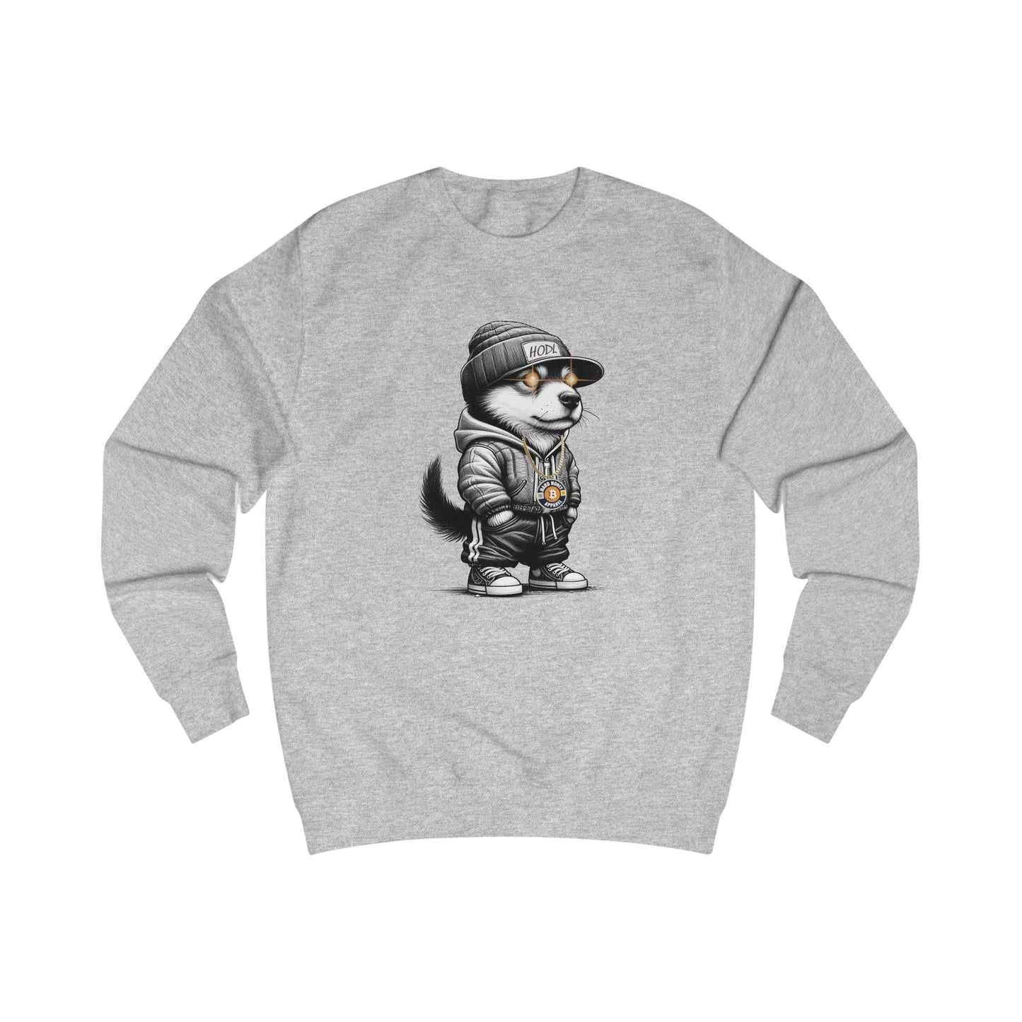 Hard HODL Dog - Fitted Crewneck Sweatshirt