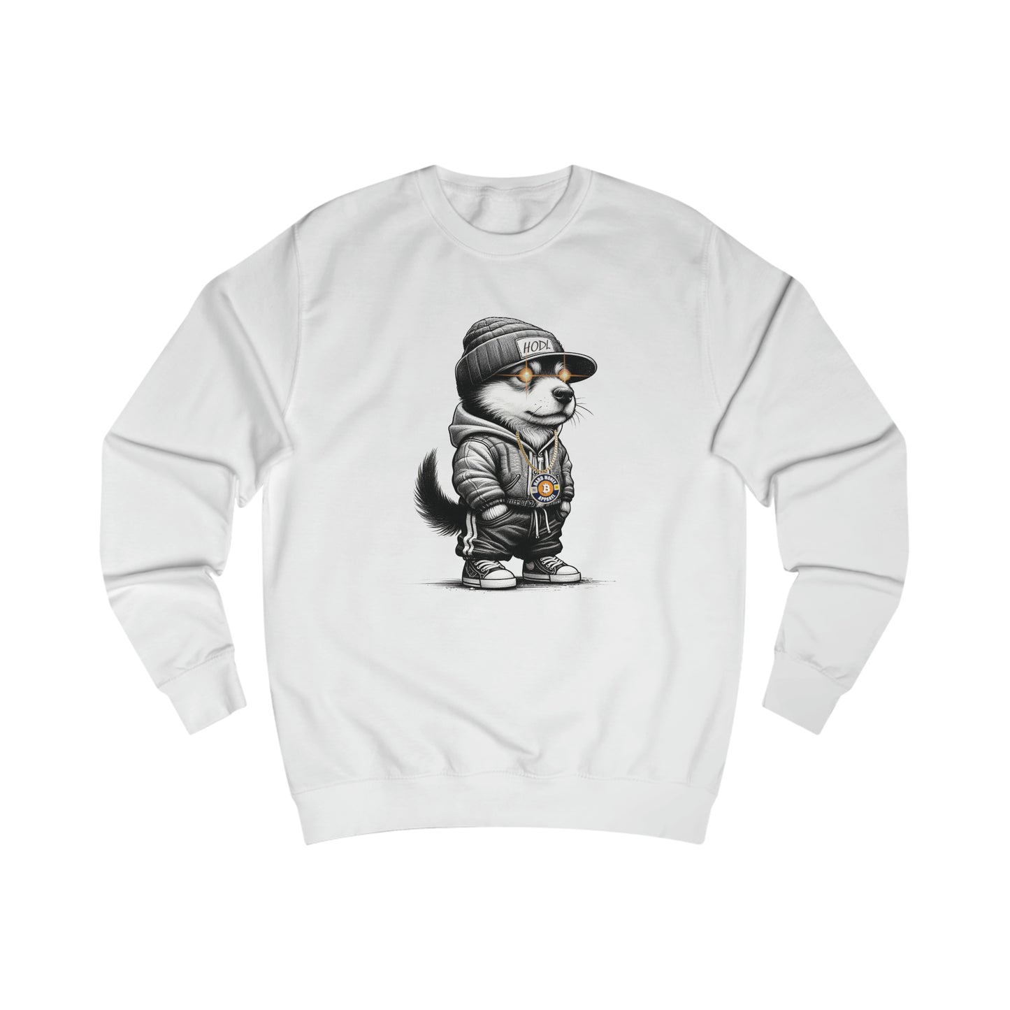 Hard HODL Dog - Fitted Crewneck Sweatshirt