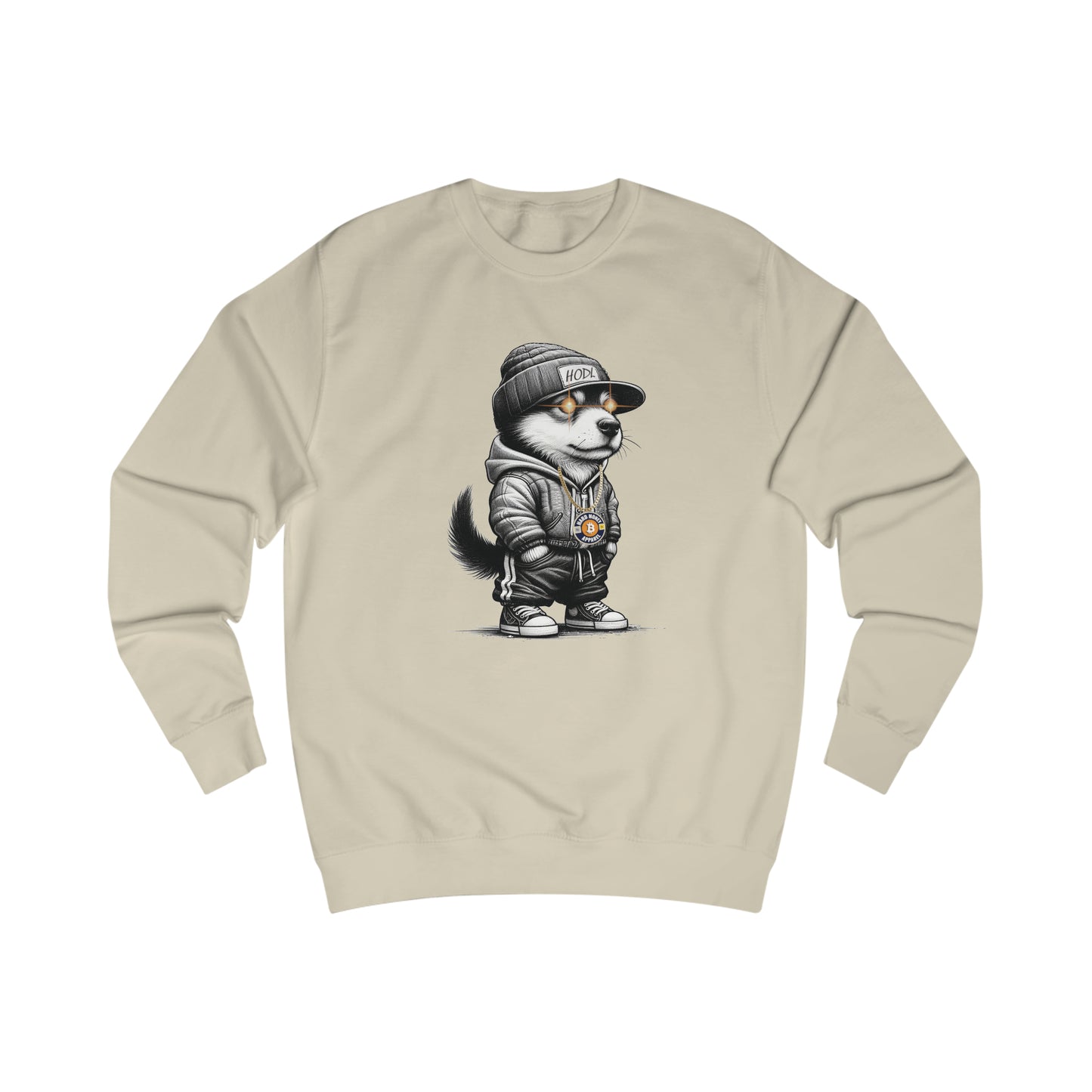 Hard HODL Dog - Fitted Crewneck Sweatshirt