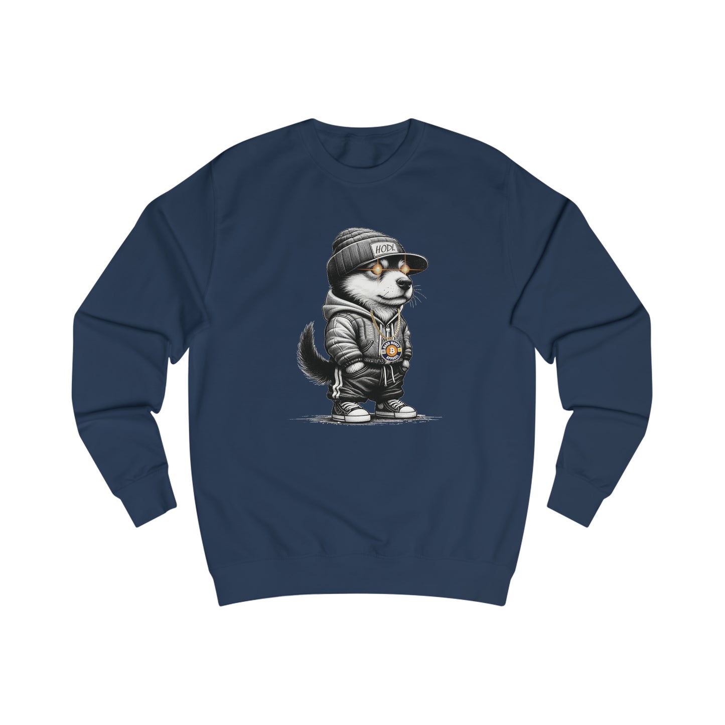 Hard HODL Dog - Fitted Crewneck Sweatshirt