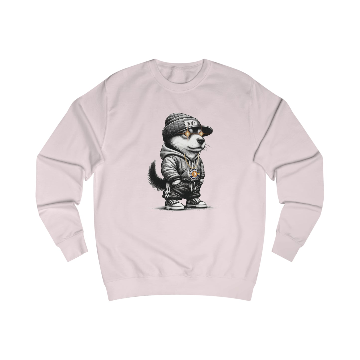 Hard HODL Dog - Fitted Crewneck Sweatshirt