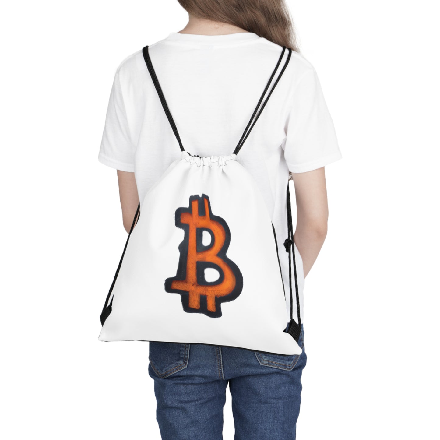 Graffiti Bitcoin Orange - Outdoor Drawstring Bag