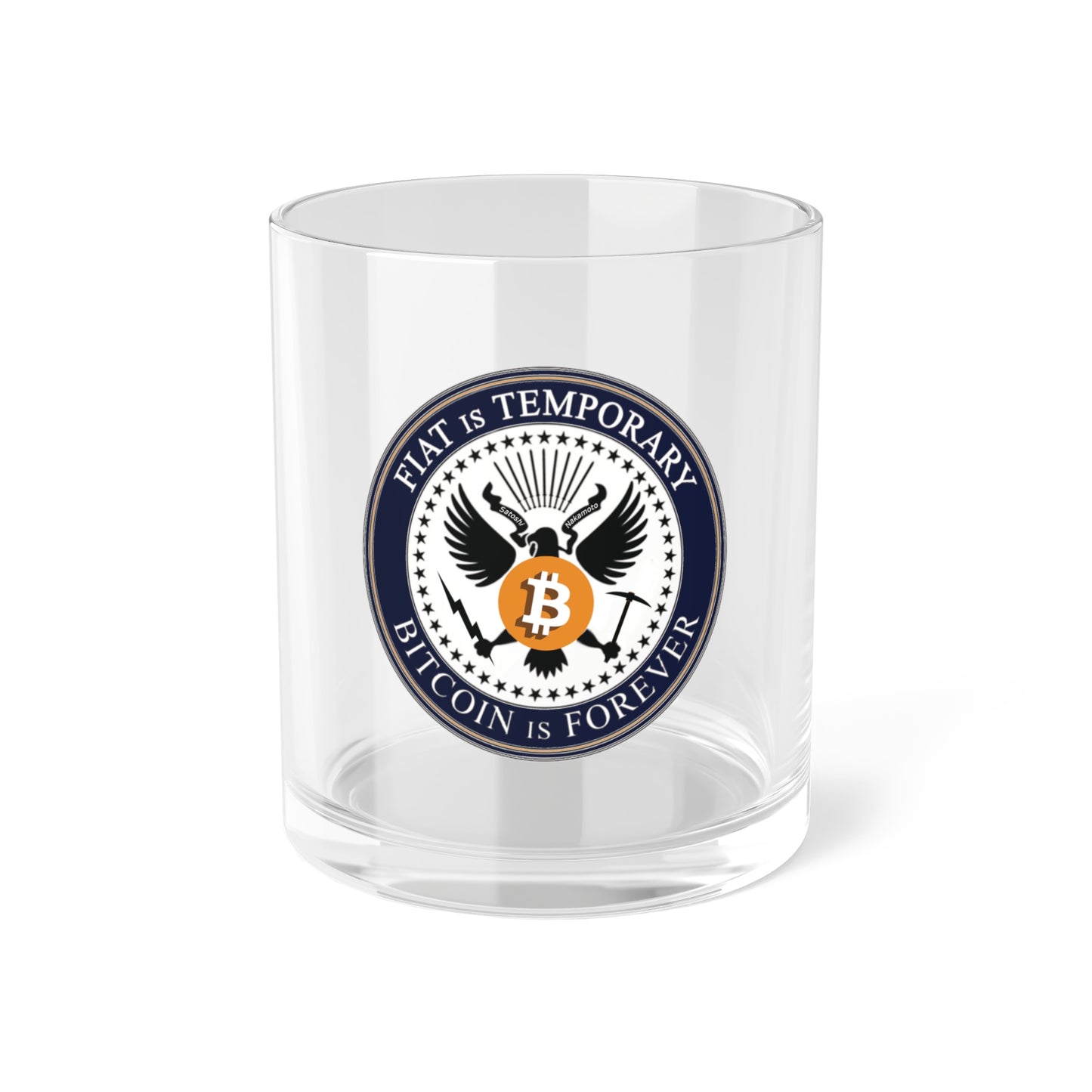 Bitcoin Presidential Seal - Bar Glass