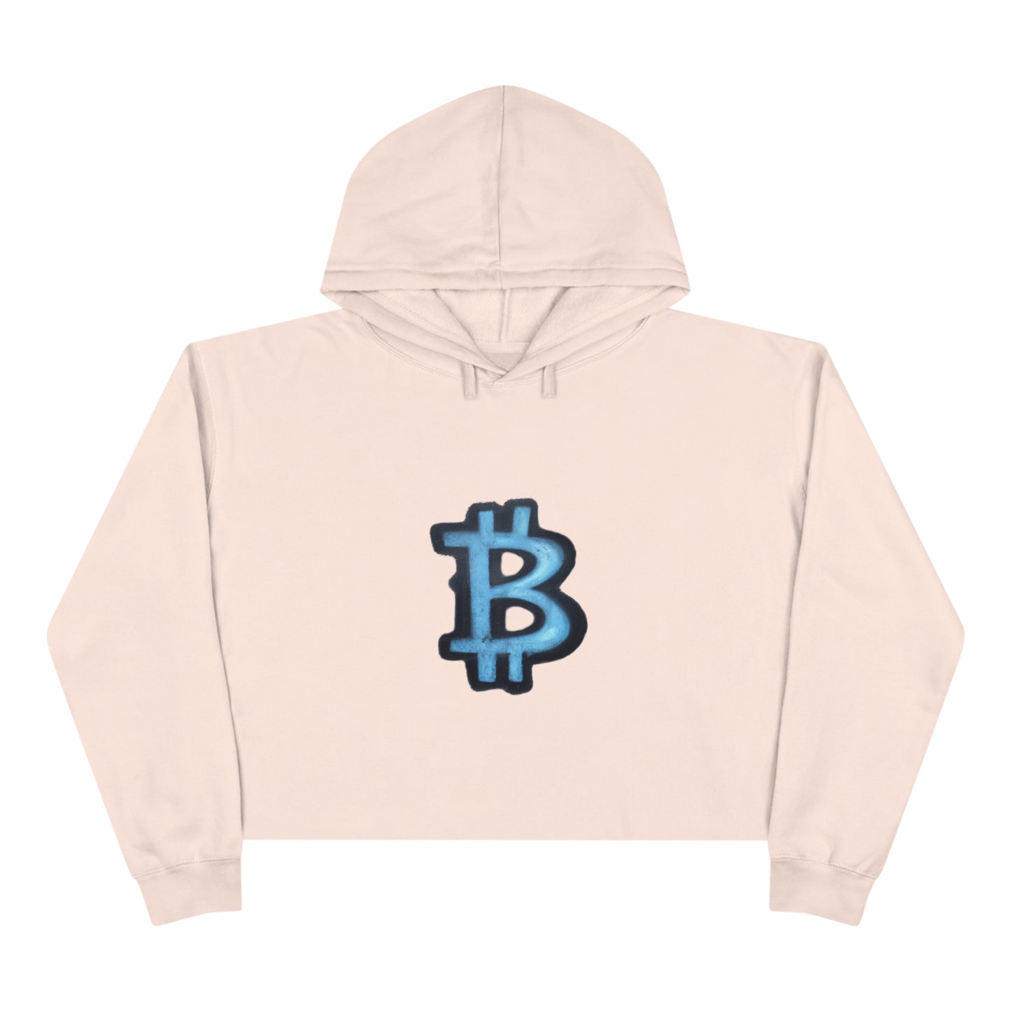 Blue Graffiti B - Crop Hoodie