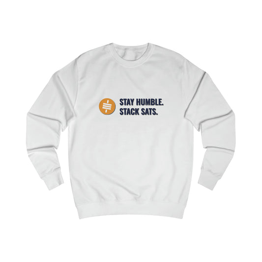 Stay Humble Stack Sats - Fitted Crewneck Sweatshirt