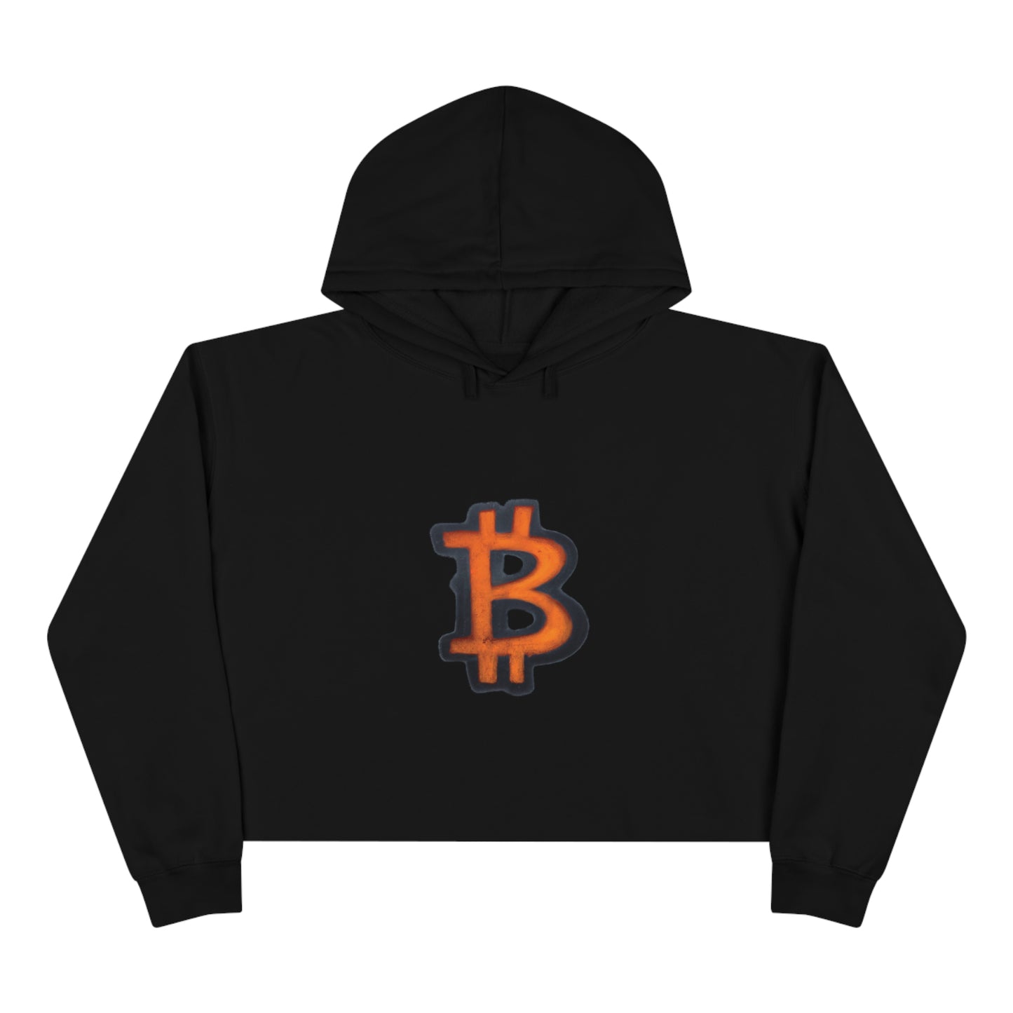 Orange Graffiti B - Crop Hoodie