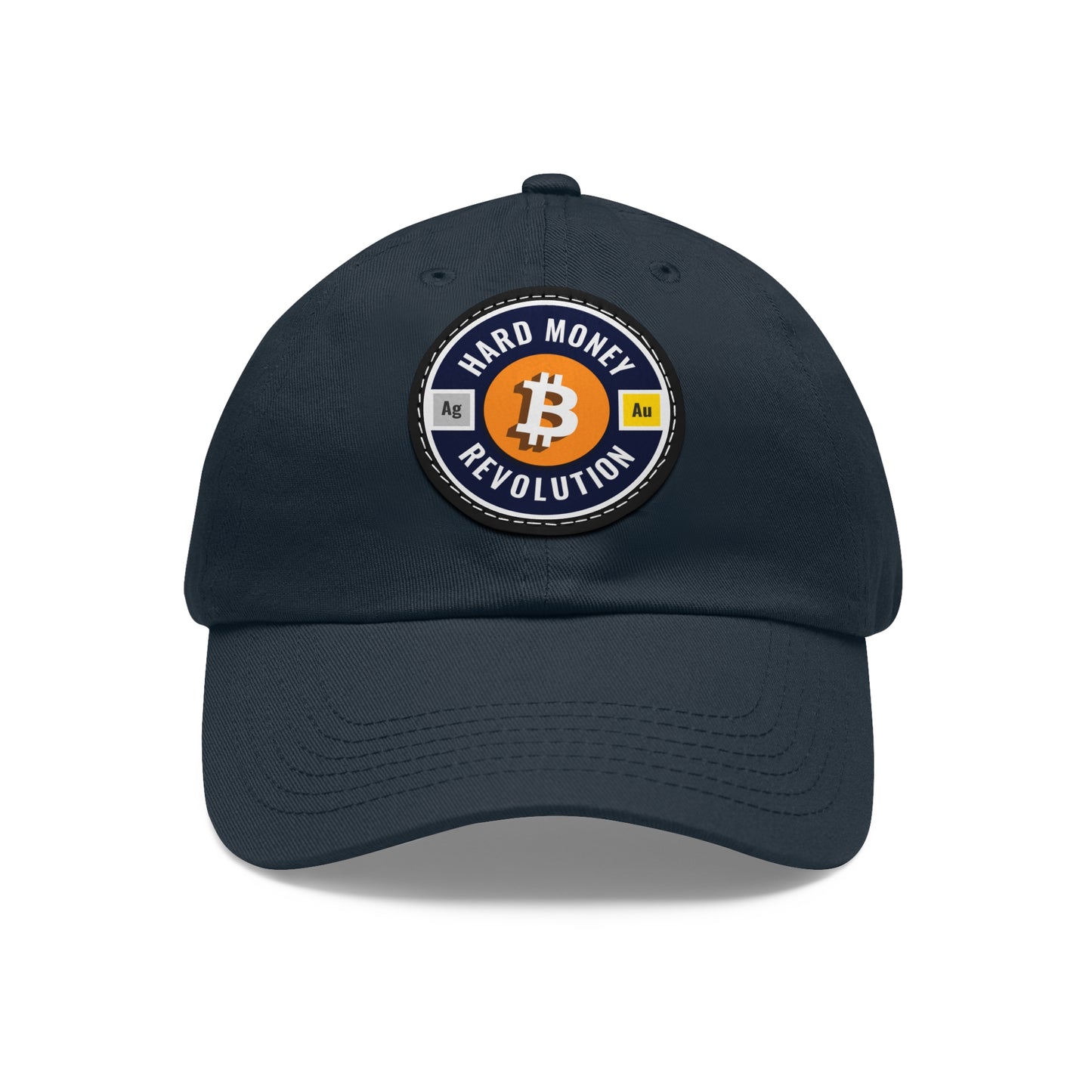 Hard Money Revolution - Navy Leather Patch Cap